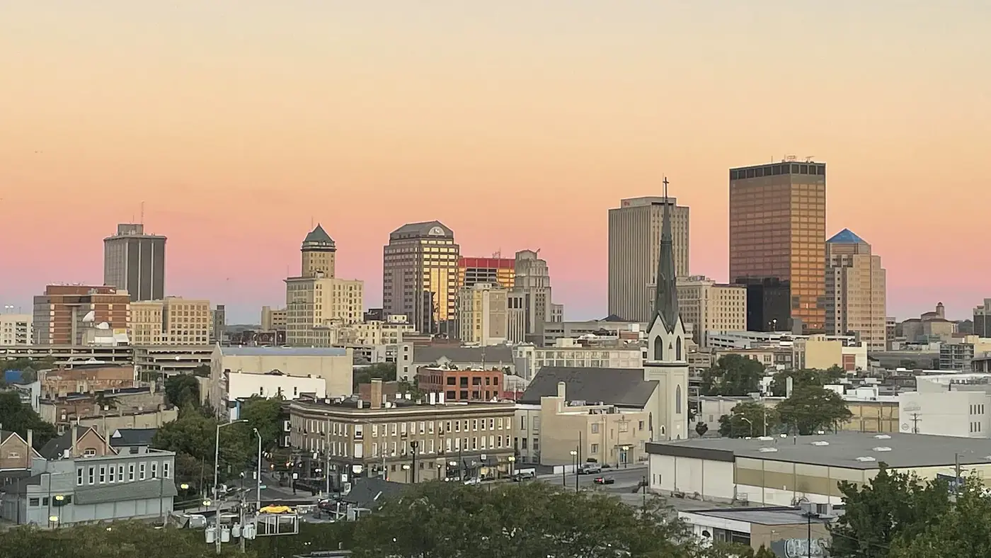 Dayton Skyline - Sunset September 2022 (cropped) — Dayton