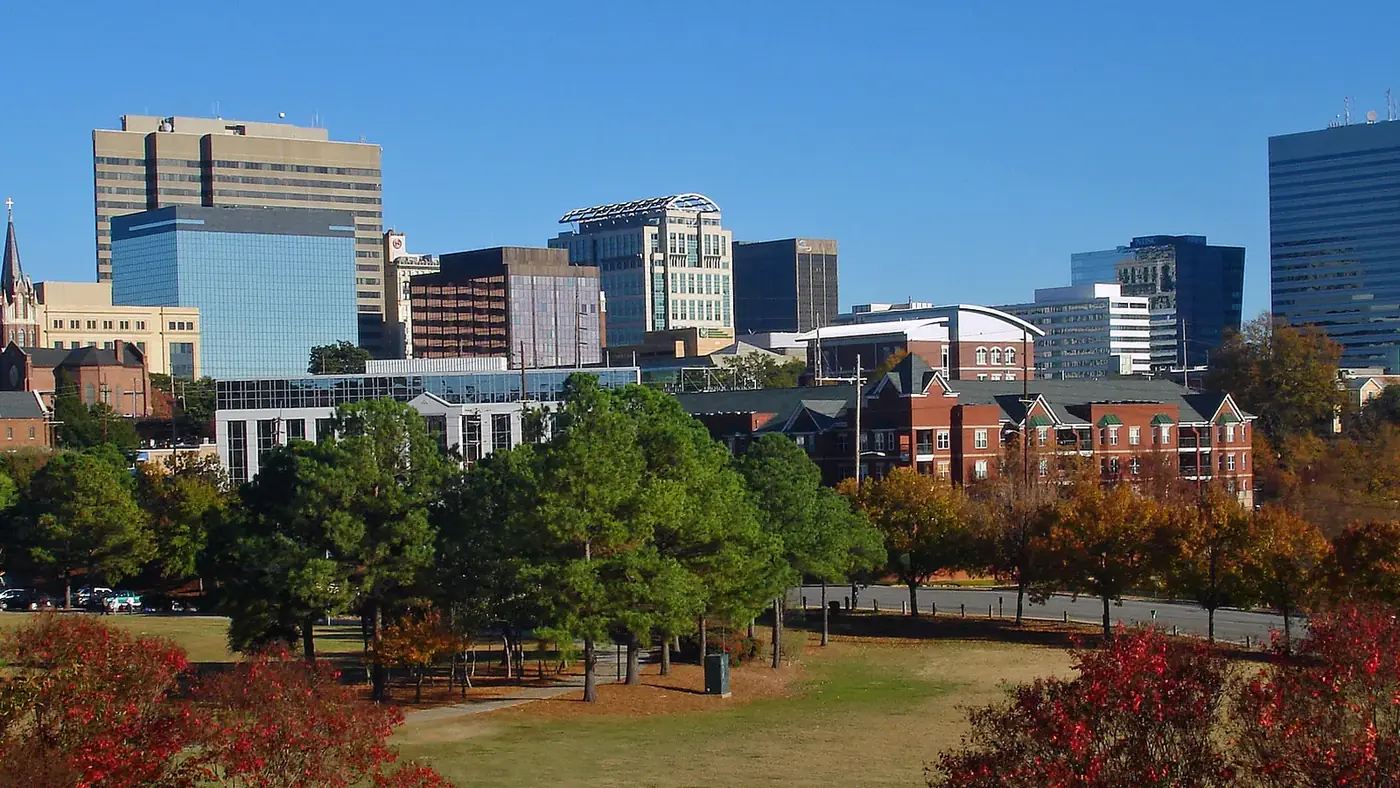 Fall skyline of Columbia SC from Arsenal Hill — Columbia